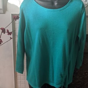 Chicos size 2 turquoise/teal sweater like new